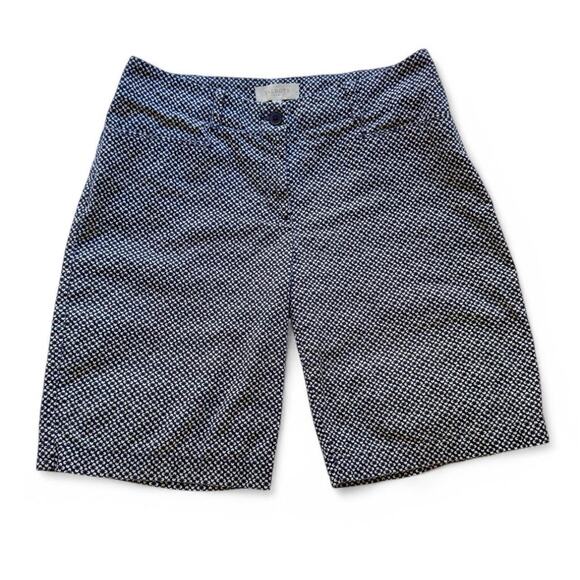 Talbots Pants - Talbots Women’s Size 6 Floral Print Bermuda Shorts Cotton Black Modest Preppy